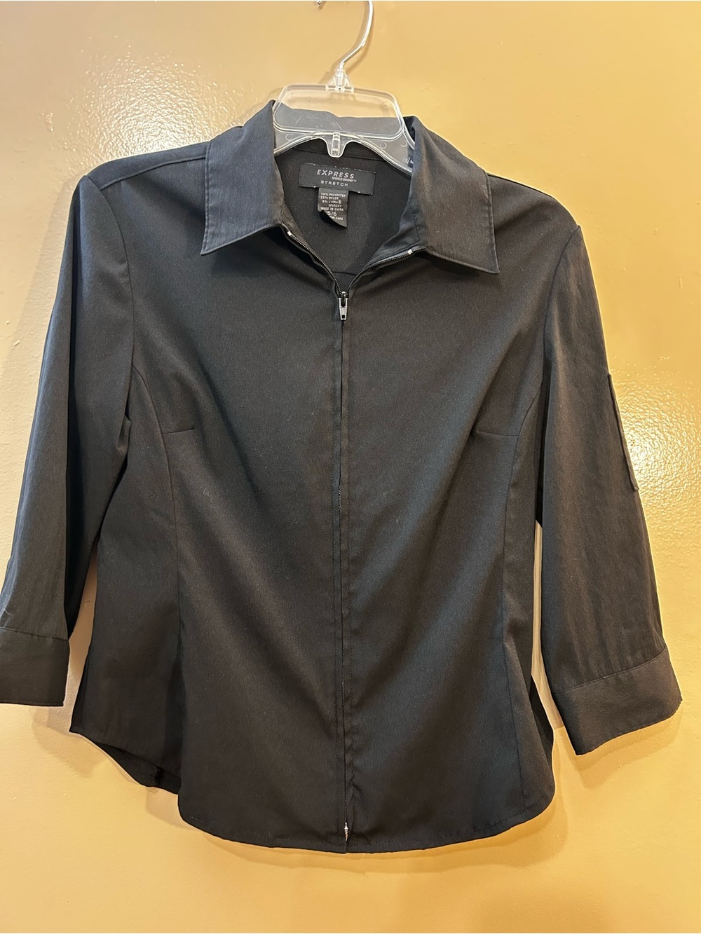 Express Black Zip-Front Blazer Jacket